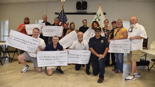 PHOTO BY JOHN PACHECO Eight non-profit representatives received end of year donations from the St. Martin de Porres Knights of Columbus Council 11695.