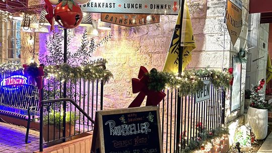 PHOTO BY LAURIE ANDERSON  Steps lead down to the Rathskeller restaurant.