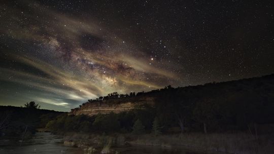 PHOTO BY WADE BLISSARD The Milky Way Galaxy shines above the Guadalupe River.