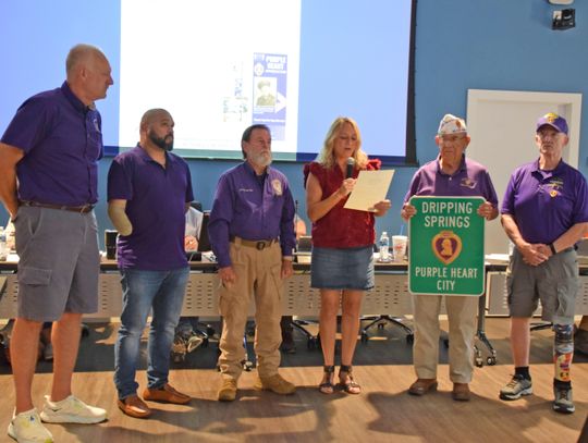 Dripping Springs honors Purple Heart heroes with proclamation, citywide designation, banners