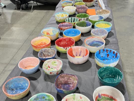 PHOTO BY LANEY ANDERSON Bowls at the event are made by professional artists as well as by local youth. 