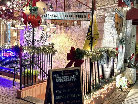 PHOTO BY LAURIE ANDERSON  Steps lead down to the Rathskeller restaurant.