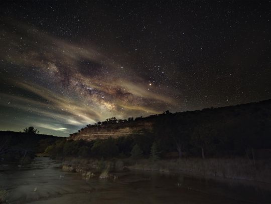 PHOTO BY WADE BLISSARD The Milky Way Galaxy shines above the Guadalupe River.