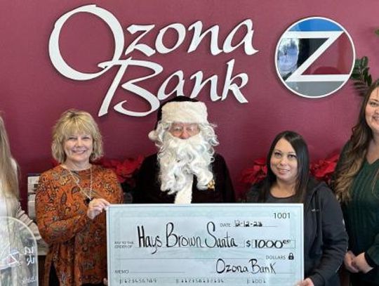 Ozona Bank donates $1,000 to Brown Santa