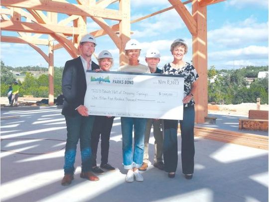 Patriots’ Hall receives $1,500,000 check from Hays County Parks Bond