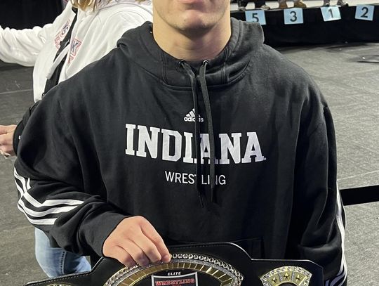 CONTRIBUTED PHOTO Jackson Shipley wins the belt at the Gut Check meet in Washington state.