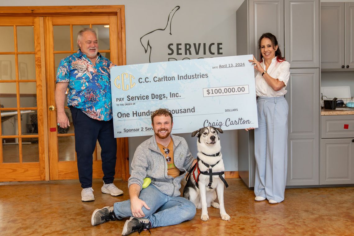 C. C. Carlton Industries donates $100,000, new kennel building to Service Dogs, Inc.