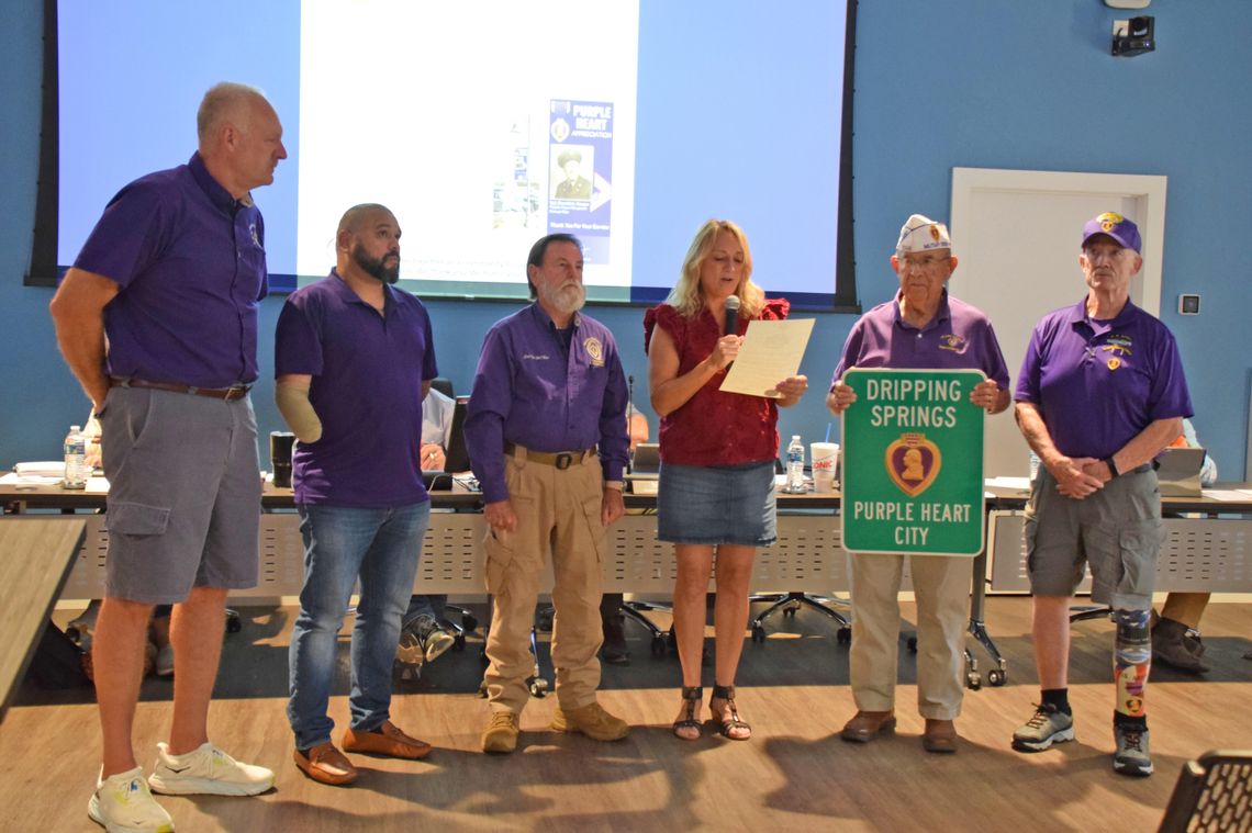 Dripping Springs honors Purple Heart heroes with proclamation, citywide designation, banners