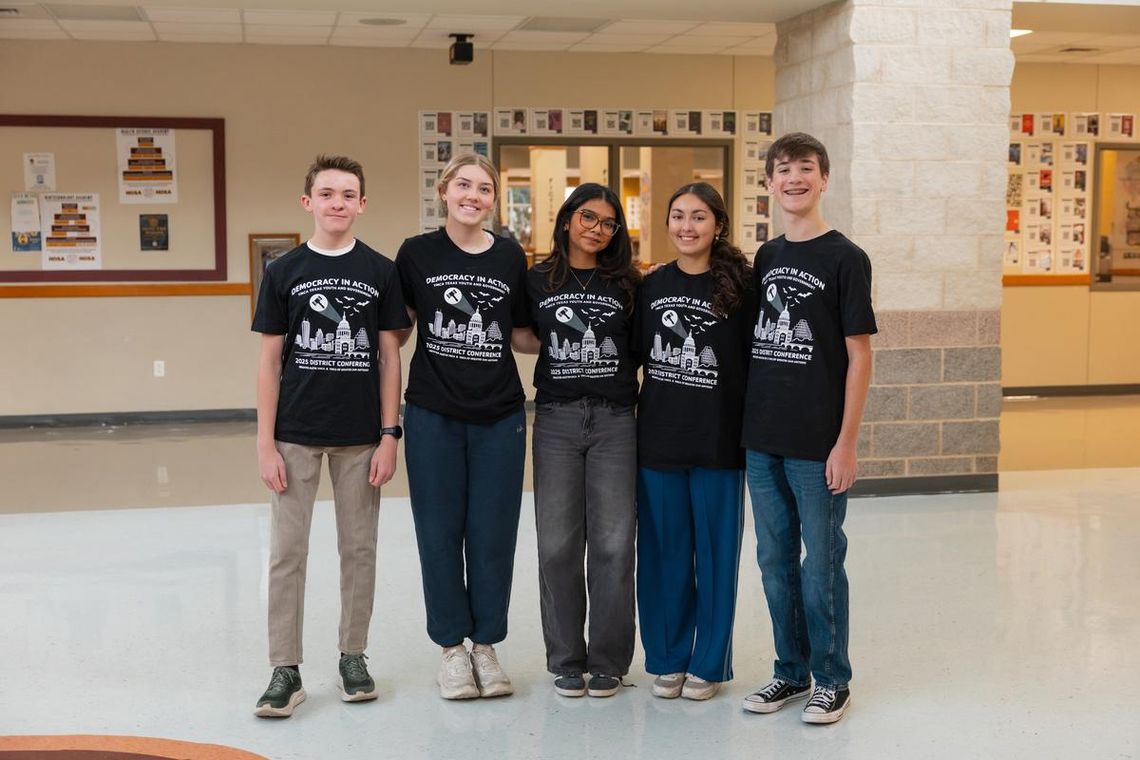 Eight DSHS students qualify for Texas Youth and Government state conference CONTRIBUTED PHOTO COHEN BAUMEISTER, PIPER GRANBERRY, ANVIKA JAIN, STELLA RIOS, WILLIAM LOVELACE.