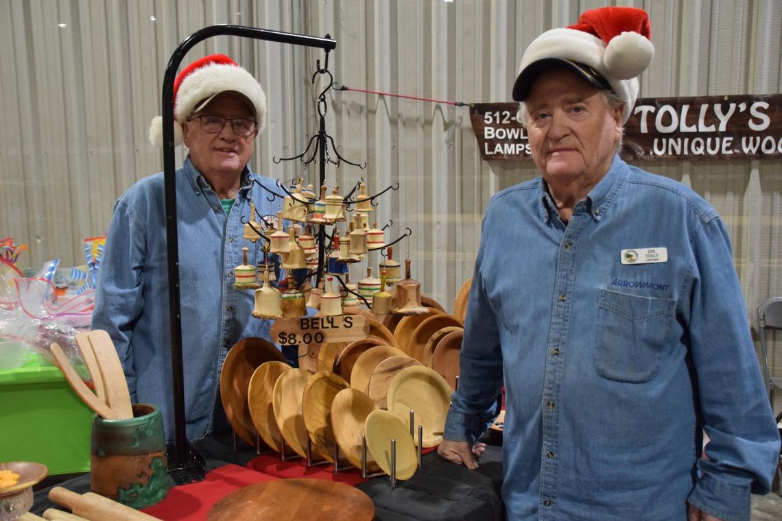 Final Farmers Market of 2025 set for Dec. 17 PHOTO BY LAURIE ANDERSON. Johnny and Jimmy Tolly sell their handcrafted wood items at their booth.