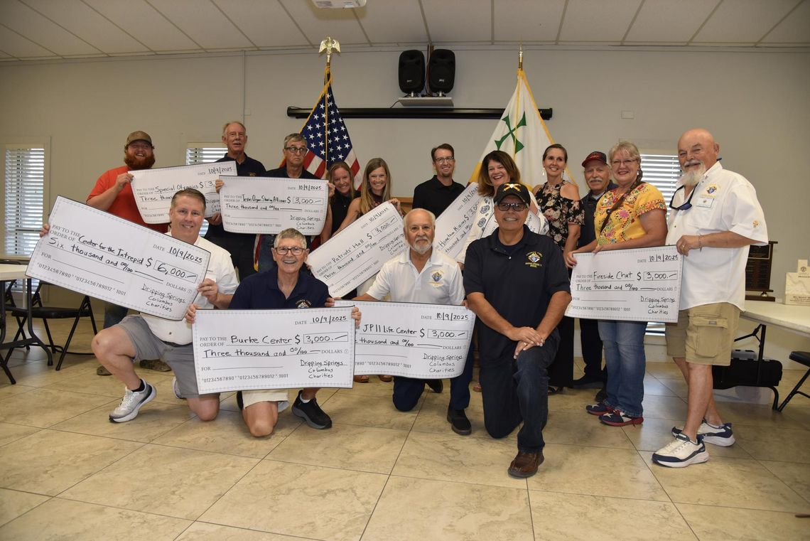 PHOTO BY JOHN PACHECO Eight non-profit representatives received end of year donations from the St. Martin de Porres Knights of Columbus Council 11695.
