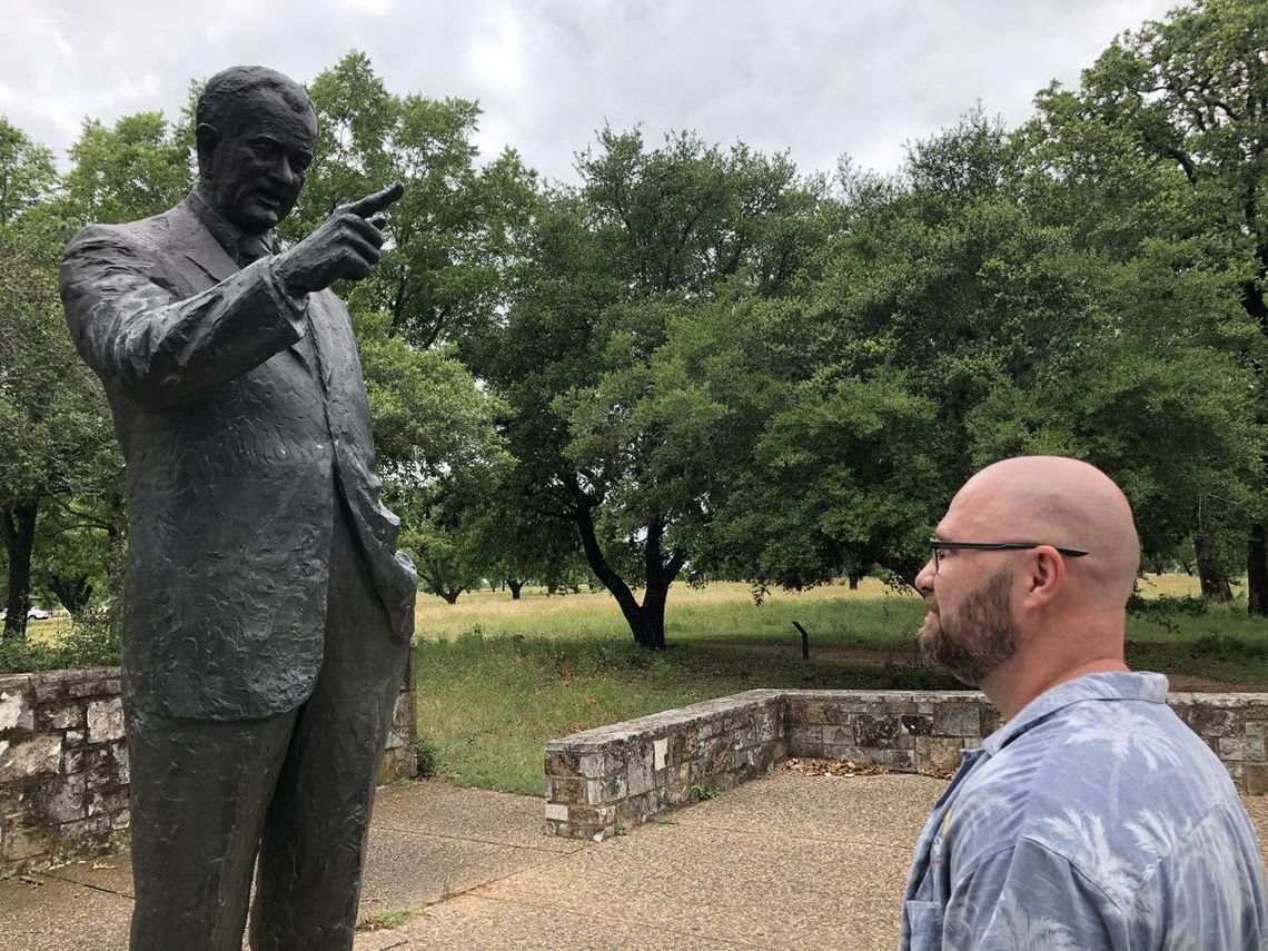 PHOTO BY LAURIE ANDERSON A visitor tours the grounds of LBJ National Historical Park.