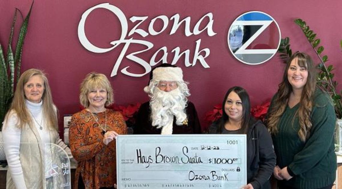 Ozona Bank donates $1,000 to Brown Santa