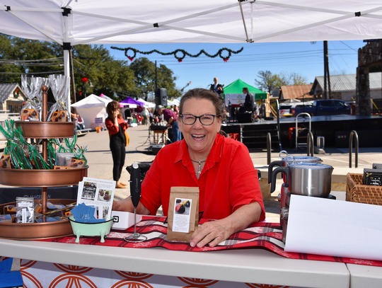 Audel Cayce, of Abby Cara Chocolates, provided chocolate treats to the Christmas revelers. The new Dripping chocolatier has her shop on 601 Old Fitzhugh Road.