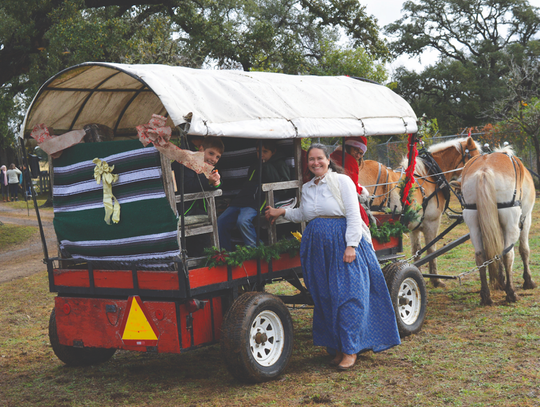 Lorie Carlisle helped with the wagon ride.