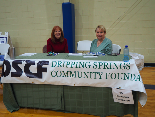 Chris Marcum and Judy Carter, Board Members of the Dripping Springs Community Foundation manned a table at the fair.