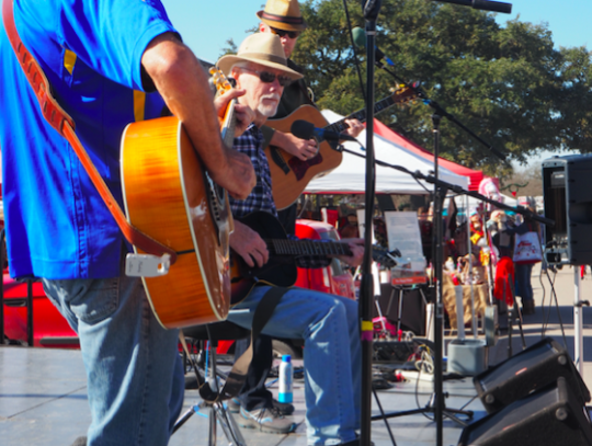 The music act Doug & George were first on the Mercer Street Stage.