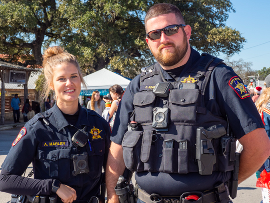 Hays Country Sheriff's Office Deputies Marley and Adams were on duty.