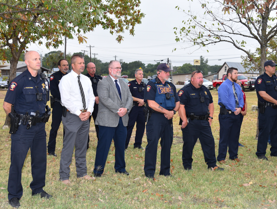 Members of the Hays County Sheriff's Office in attendance.