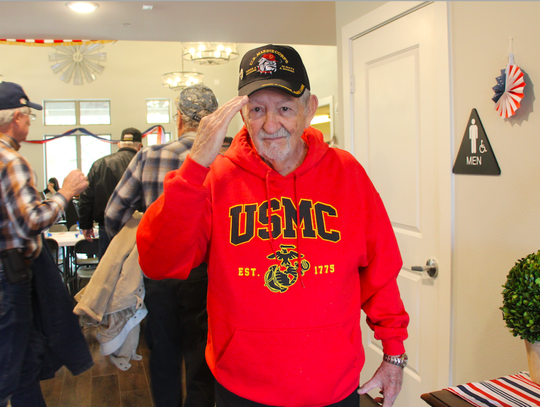 Korean War U.S. Marine Jerry Dennis resident at Merritt Hill Country Senior Living Center.