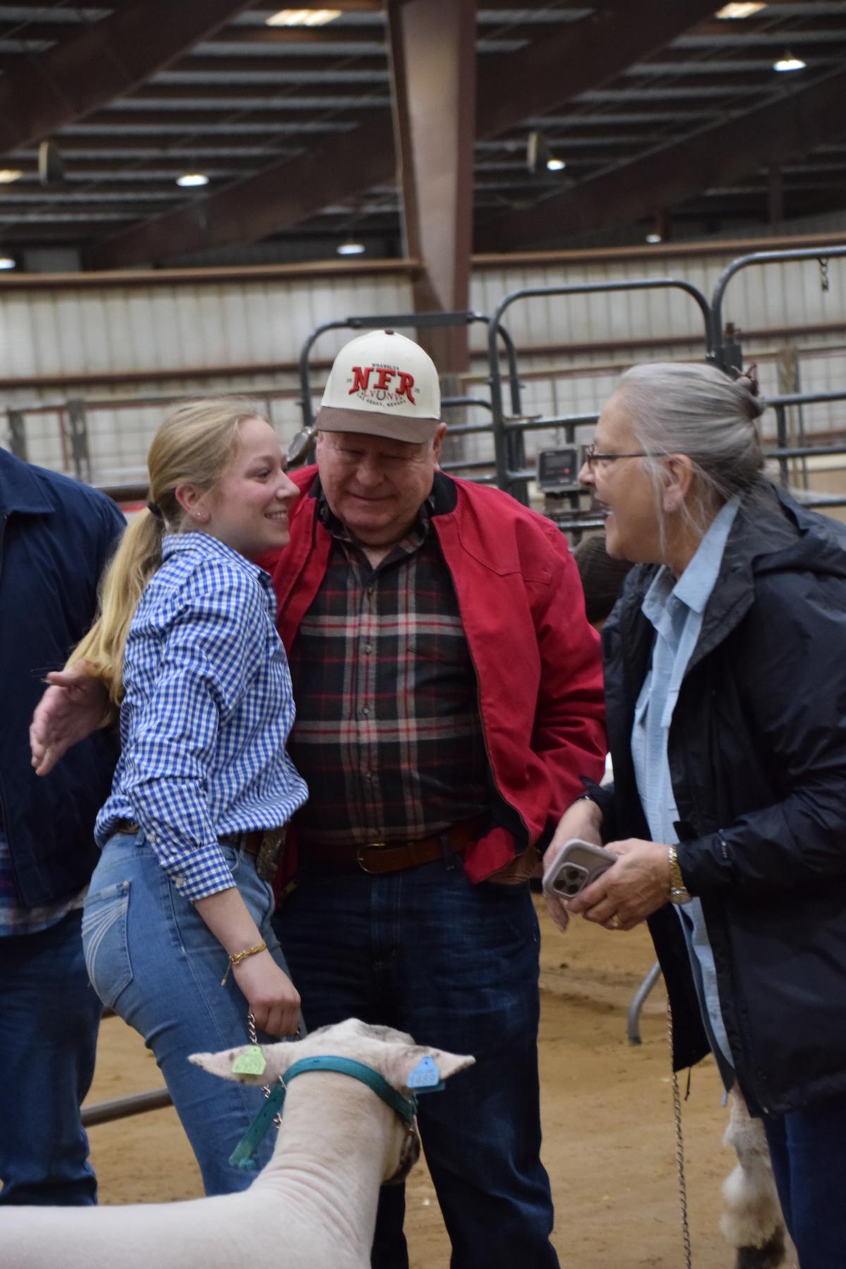 Meghan McClelland receives congratulations after a win.