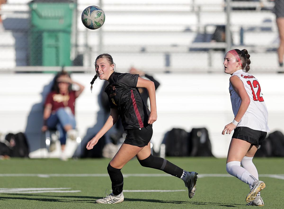 PHOTO BY VINCE CURLETTA Brooke Greenville (#4) watches the ball in the game a...