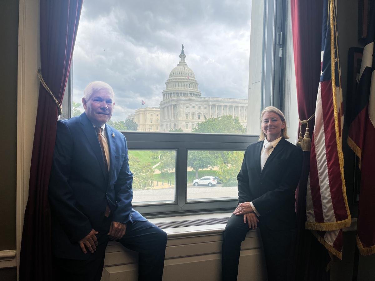 CONTRIBUTED PHOTO Lynn Krug visits with Texas Representative Pete Sessions ab...