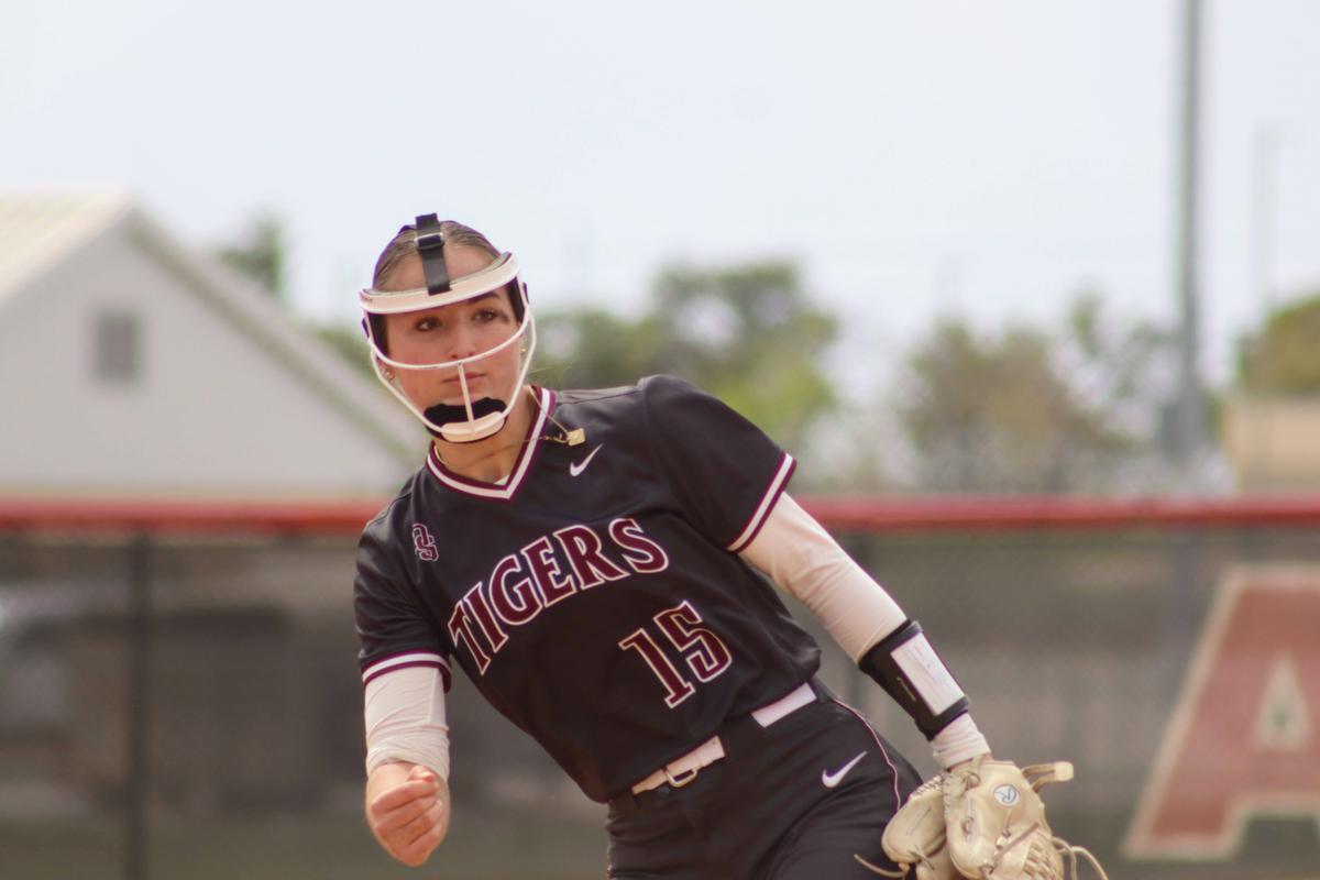 PHOTO BY CELESTE GAMBLE Sadie Bradford pitches against Fredericksburg High Sc...