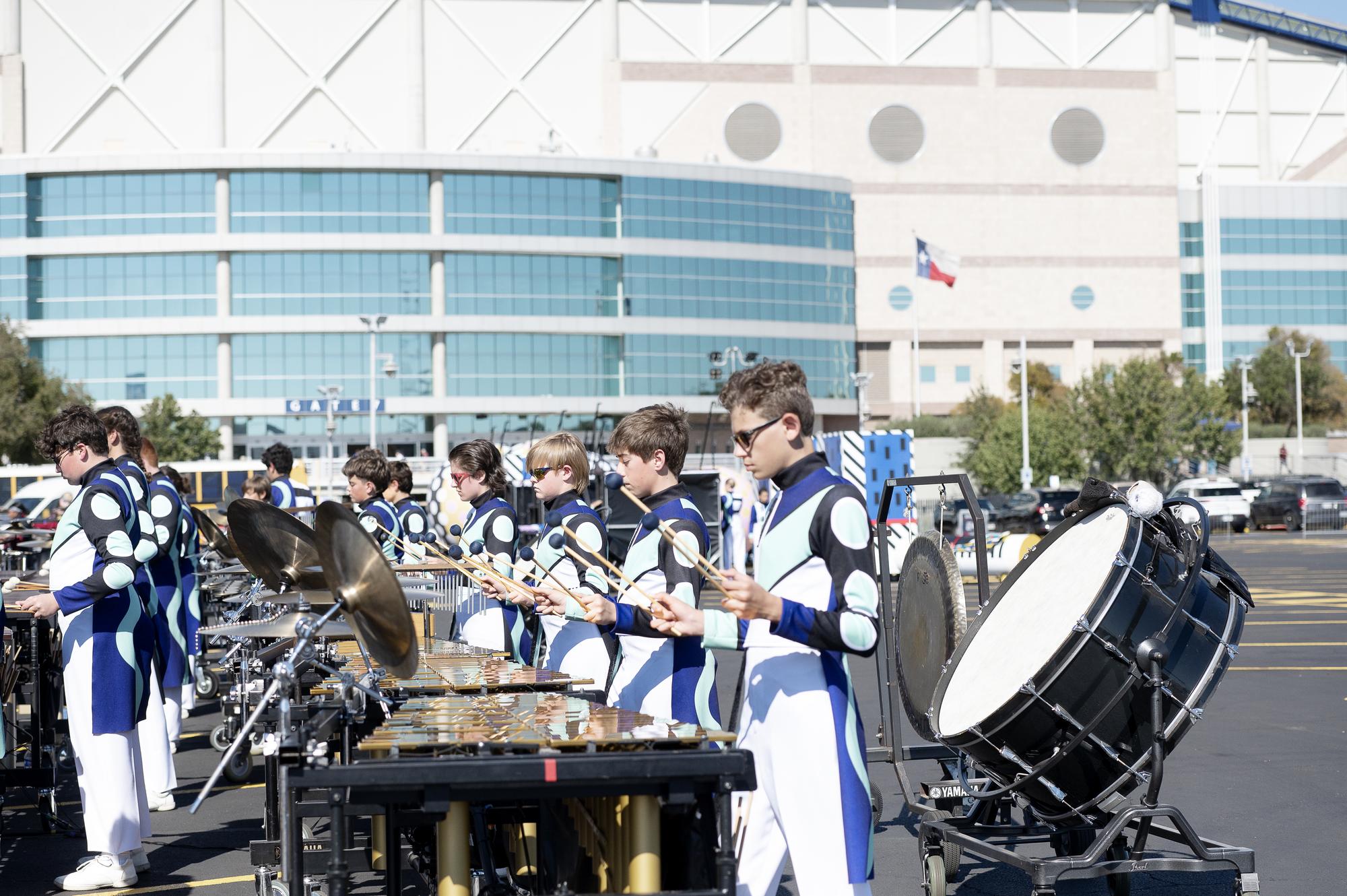 PHOTO BY KIM DEL ANGEL The front ensemble for the Dripping Springs Tiger Band...