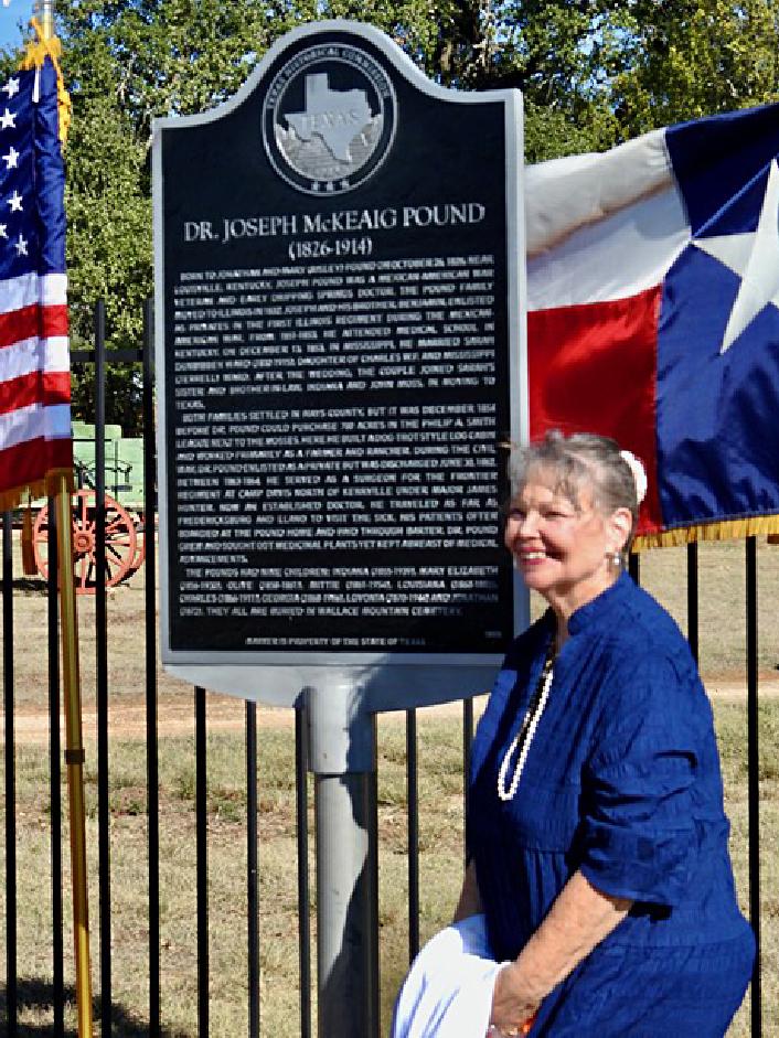 Wanda Mauldin, Great, great granddaughter of Dr Joseph and Sarah Pound, unvei...