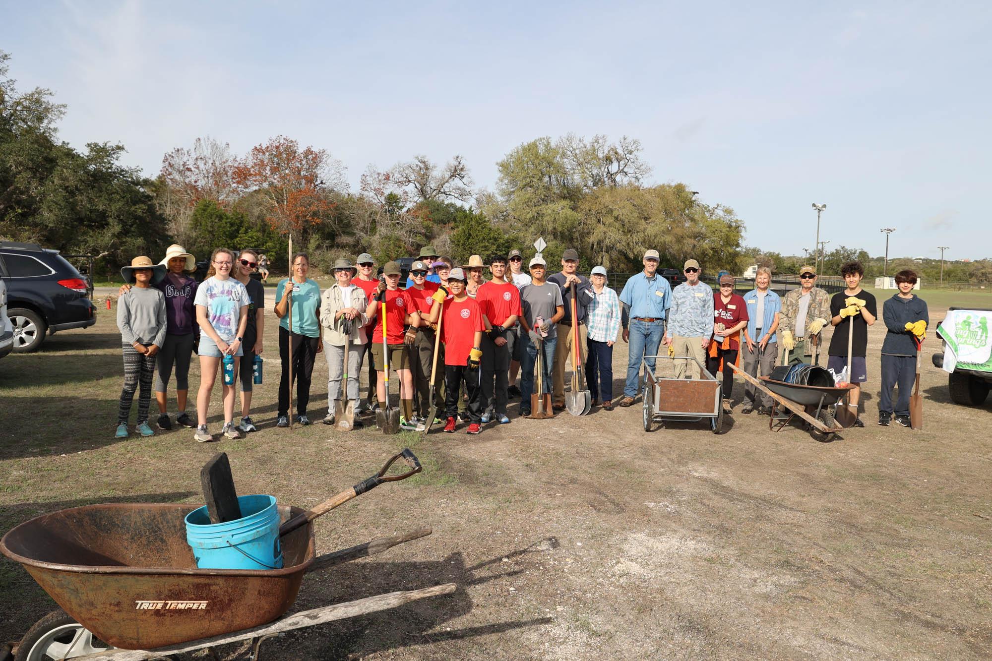 Volunteers help out on planting day in November 2023. PHOTO BY TOM HAUSLER