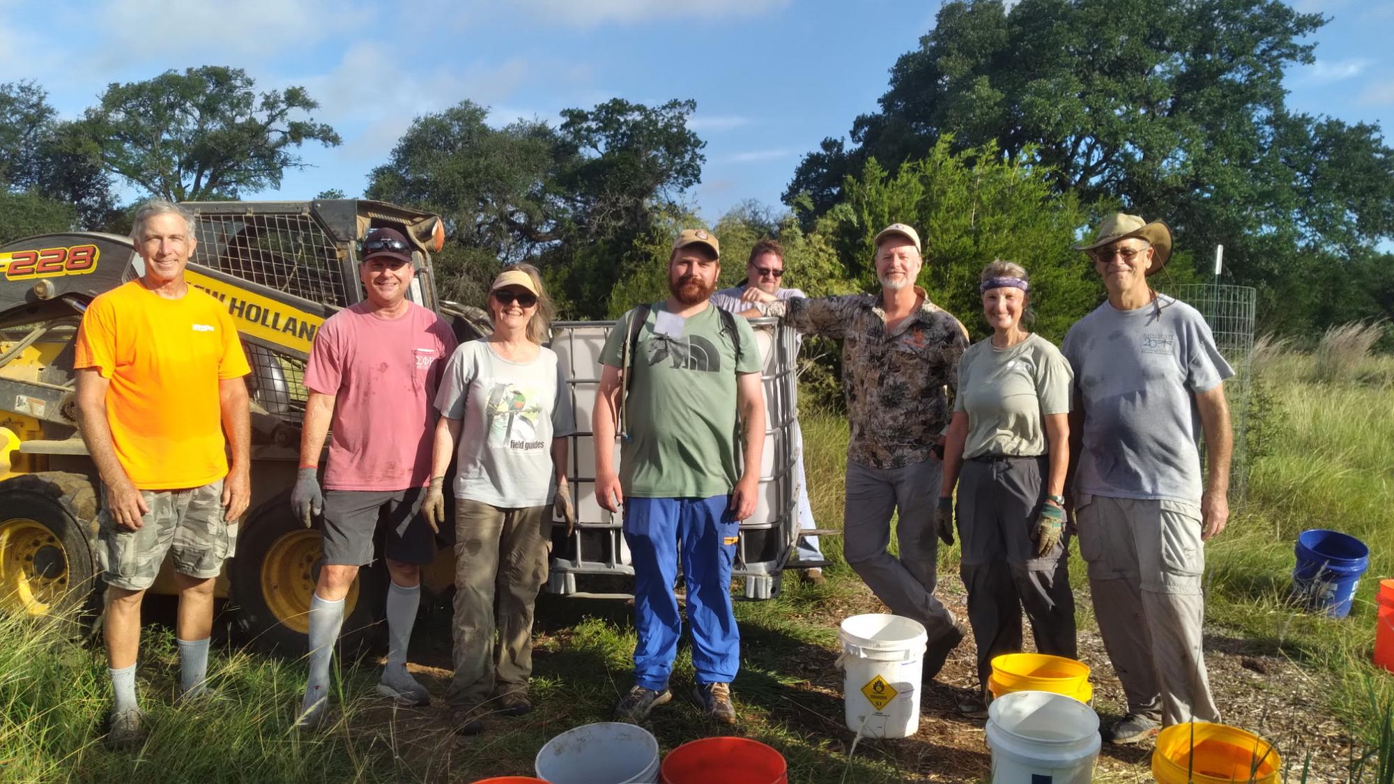 Hays County Master Naturalists take a break during a Watering Wednesday. PHOT...