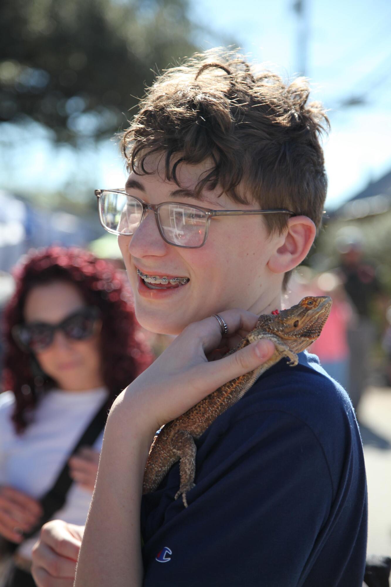 PHOTO BY LAURIE ANDERSON Bennett Morrissey and his bearded dragon Minho enjoy...