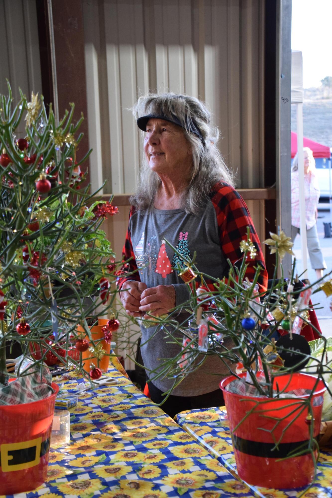 PHOTO BY LAURIE ANDERSON A vendor sells her holiday wares at market.